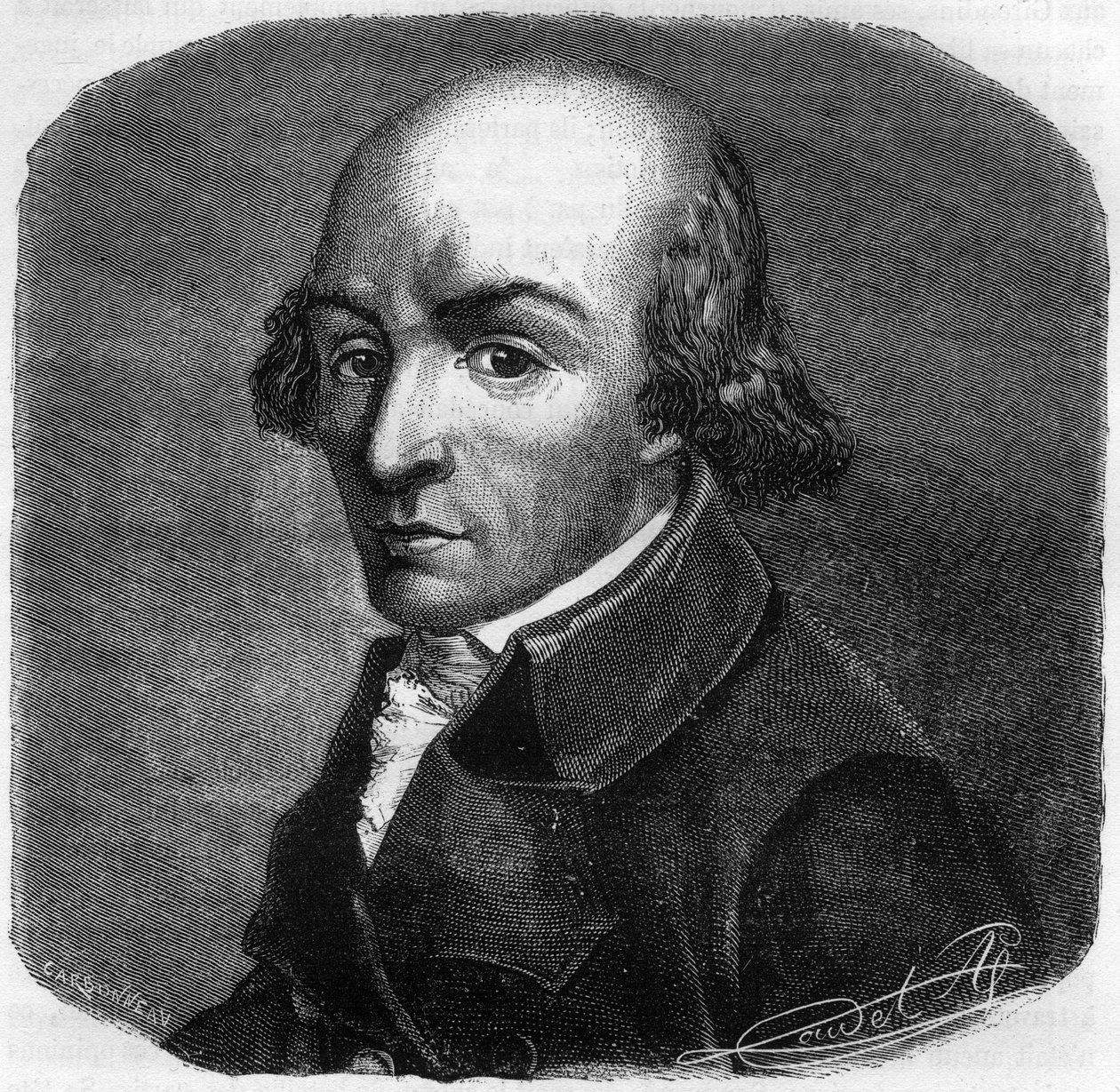 法国政治家Pierre Florent (Pierre-Florent) Louvet, dit Louvet de la Somme (1757-1818)的肖像 - Alphonse de Lamartine (1790-1869) 1865-1866年在 "Histoire des Girondins "的版画 - 私人收藏 作者 匿名匿名