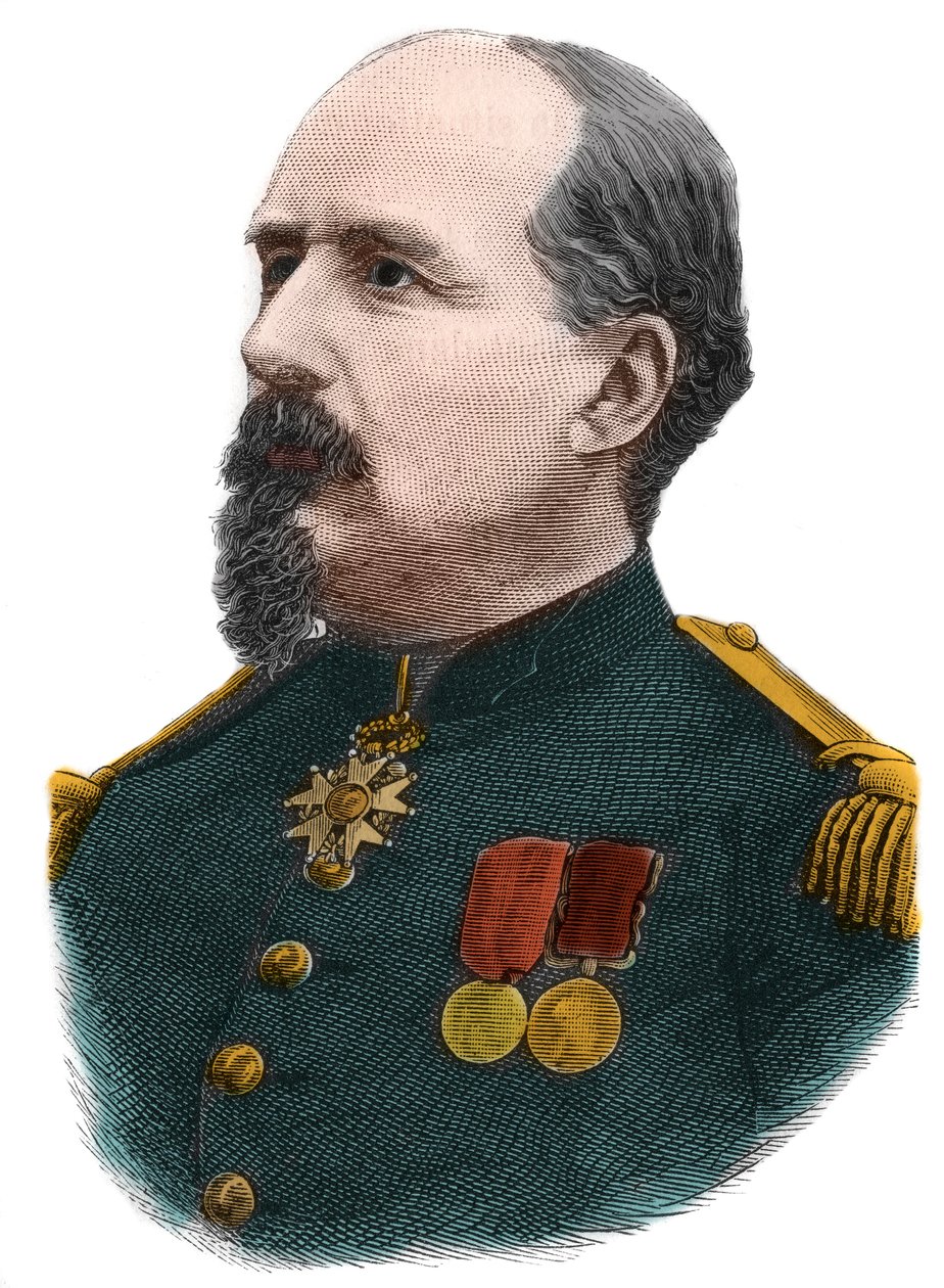 皮埃尔-菲利普-登菲尔-罗谢罗（Denfert-Rochereau）（1823-1878）法国上校的画像。 作者 匿名匿名