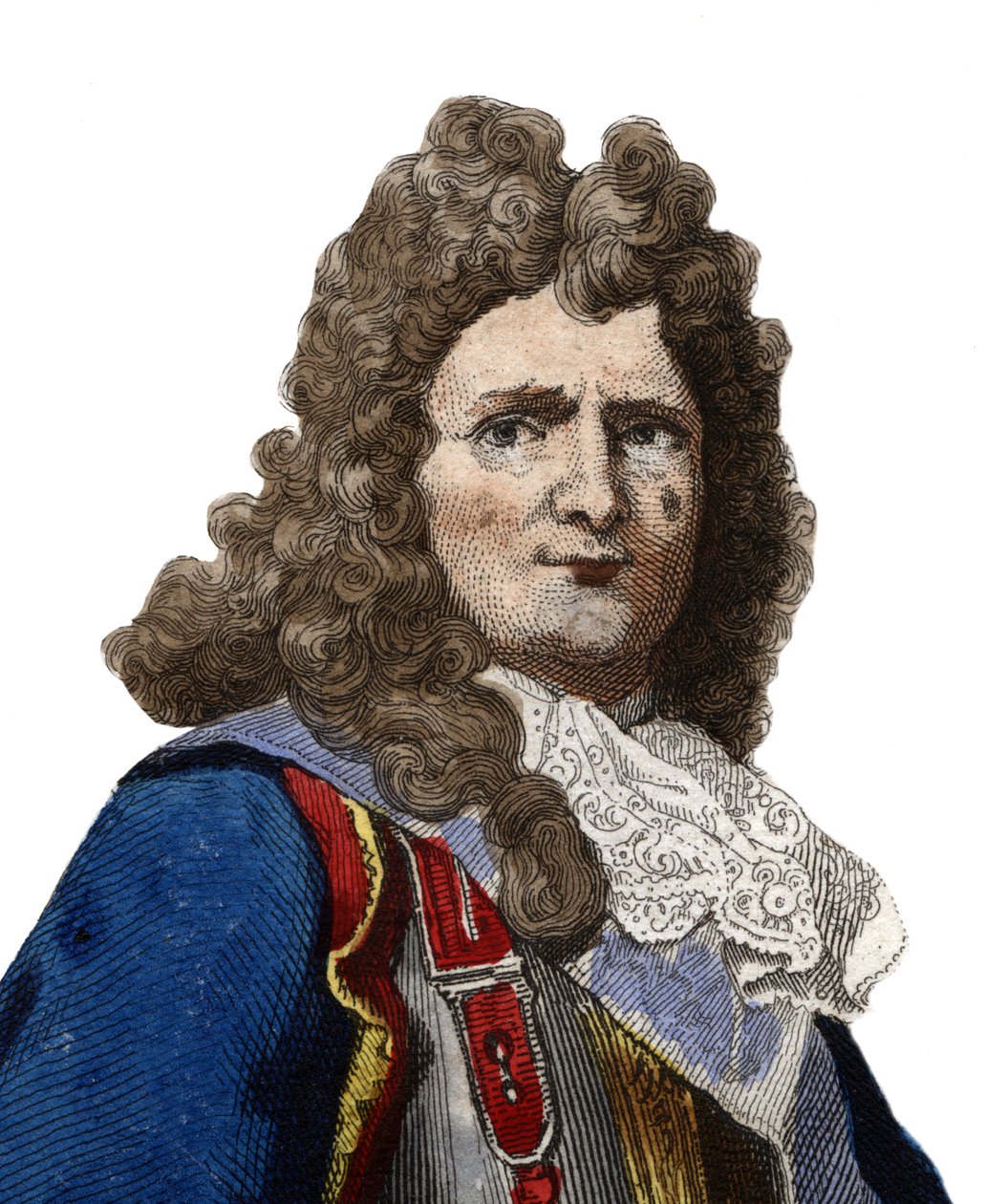 Portrait of Sebastien le Prestre, Lord of Vauban and later Marquis de Vauban (1633-1707), Marshal of France. illustration from “” Le Plutarque Français”” by Edmond Mennechet 作者 匿名匿名
