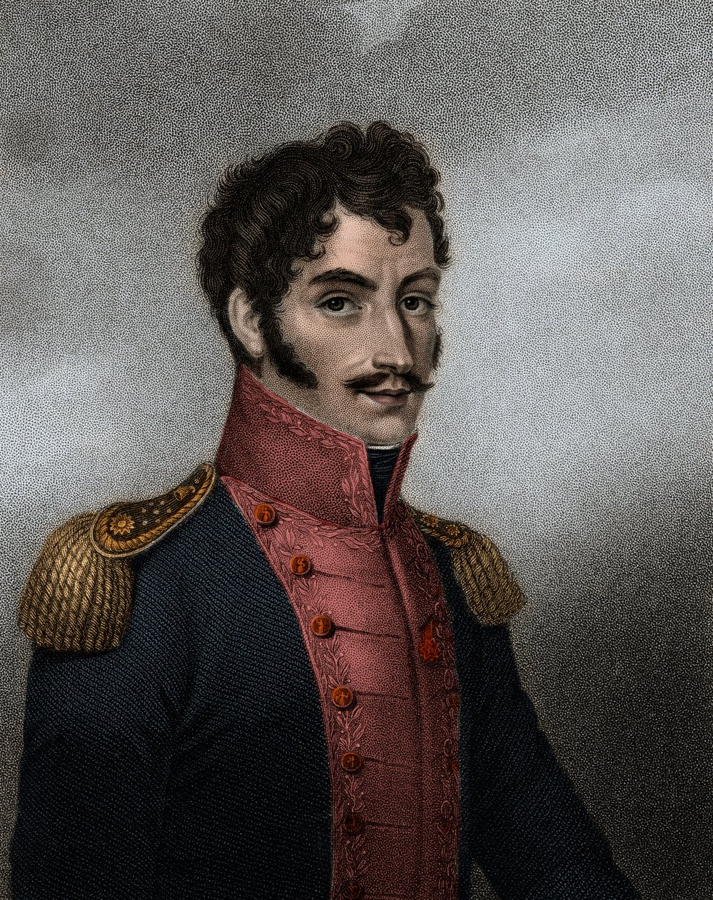 委内瑞拉政治家和军事家西蒙-玻利瓦尔（1783-1830）的肖像，哥伦比亚和秘鲁的总统 作者 匿名匿名