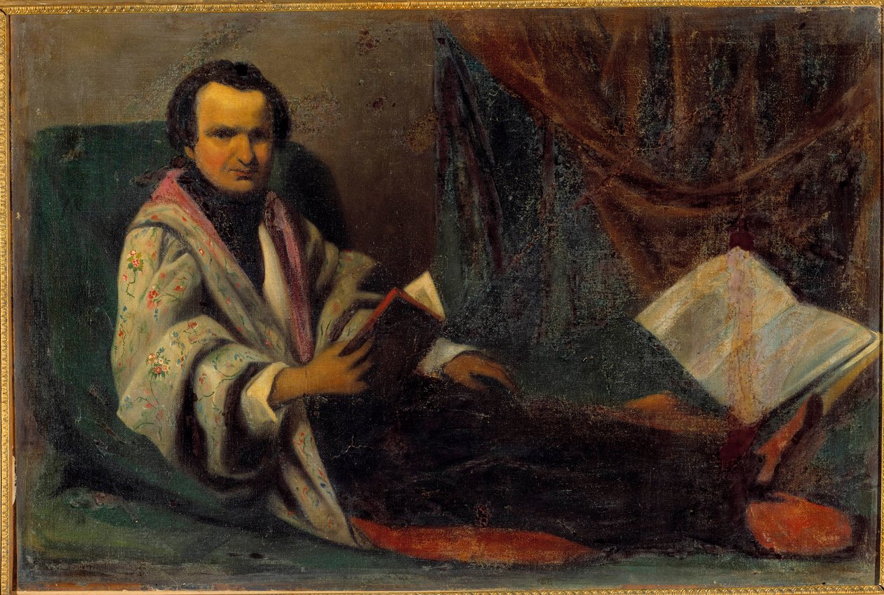 维克多雨果的肖像（1802-1885）匿名绘画。 19 世纪。 太阳 0,66x0,98 m 作者 匿名匿名