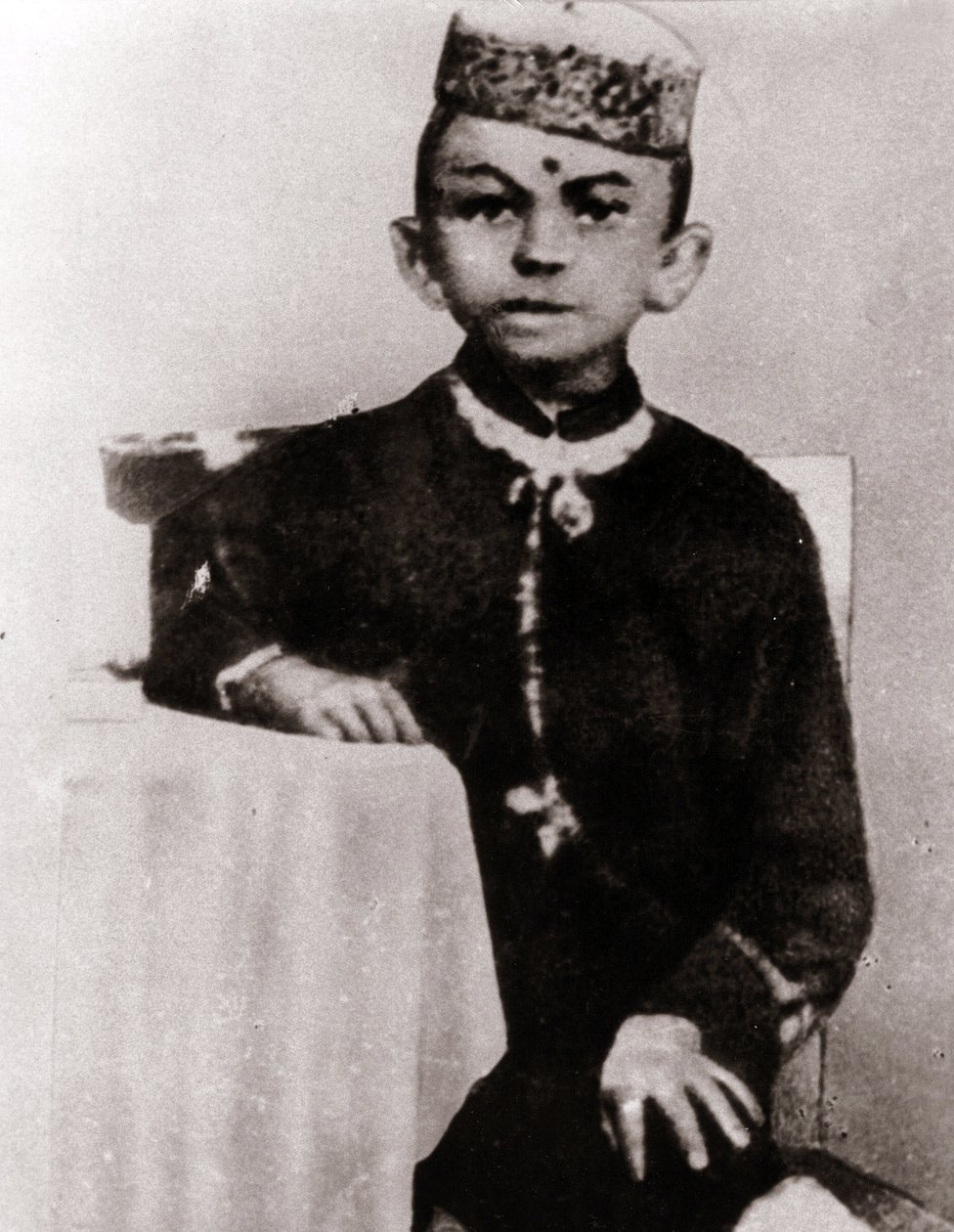 Portrait of political leader Mohandas Karamchand Gandhi (1869-1948) child - Photography around 1875 作者 匿名匿名