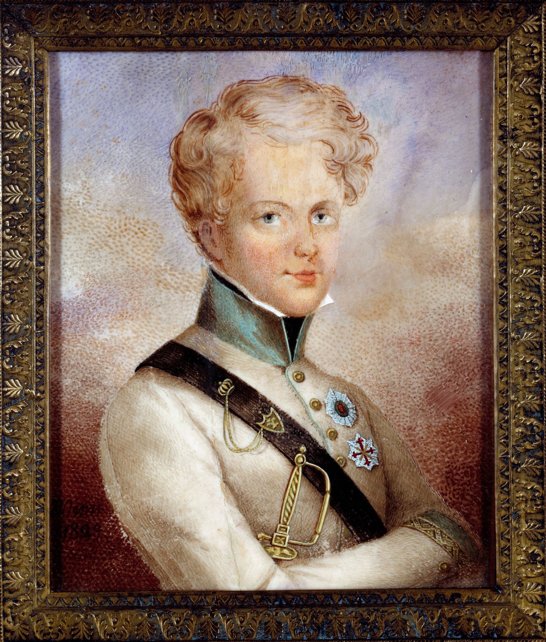 罗马国王拿破仑二世、拿破仑一世 (1769-1821) 之子 Reichstadt 公爵 (1811-1832) 的肖像 匿名绘画。 1829 私人收藏 作者 匿名匿名