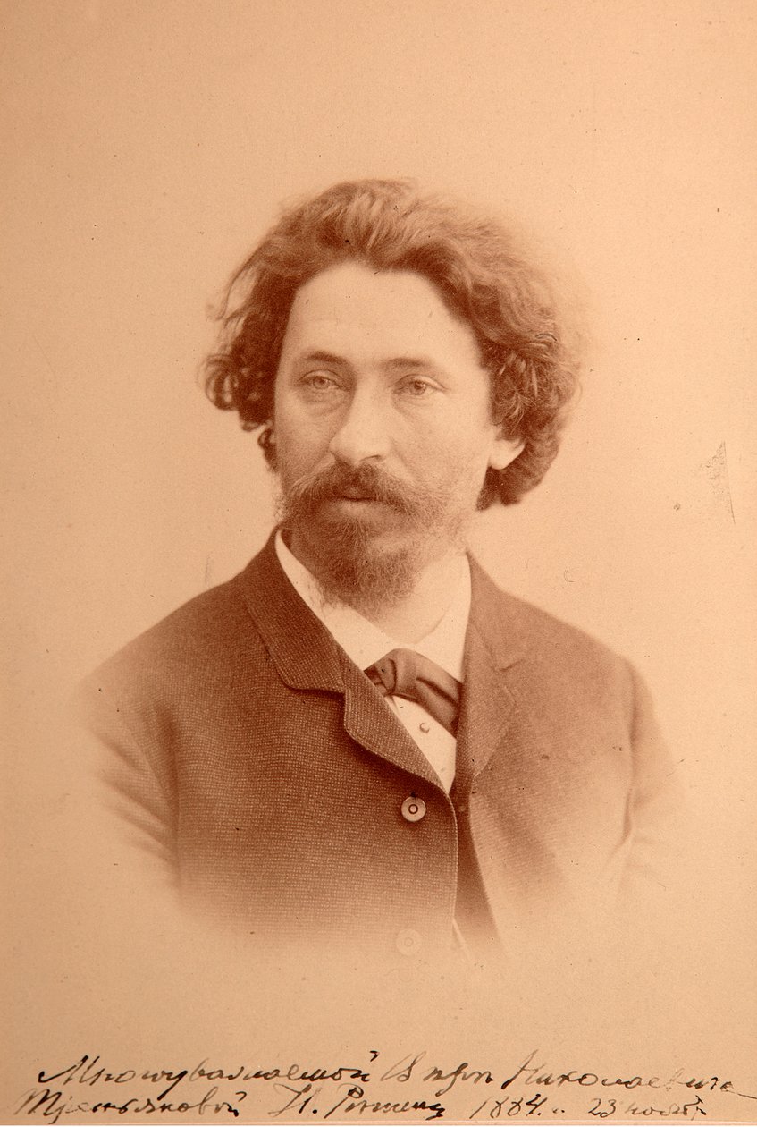 艺术家伊利亚-叶菲莫维奇-列宾（Ilya Iefimovitch Repine）（1844-1930 年）的肖像。Albumin 照片 作者 匿名匿名