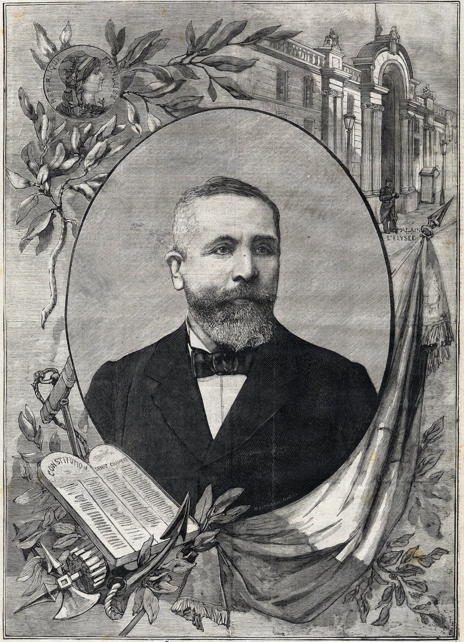 1899年2月18日当选的法国新总统埃米尔-卢贝（1838-1929）的画像。雕版印刷。载于 "小巴黎人 "杂志 作者 匿名匿名