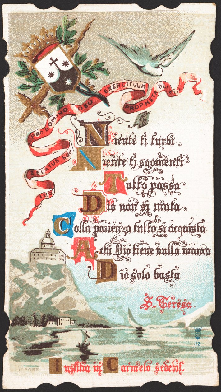 Prayer addressed to Saint Therese pious image. Postcard. The beginning of the 20th century. Private Collection 作者 匿名匿名