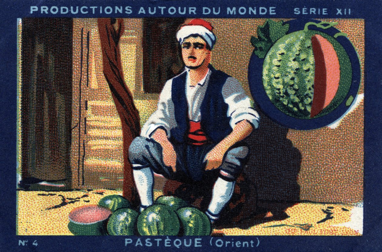 世界各地的作品：东方的Pasteque。1933年在 "Joseph-Milliat专辑 "中的彩色石版画 作者 匿名匿名