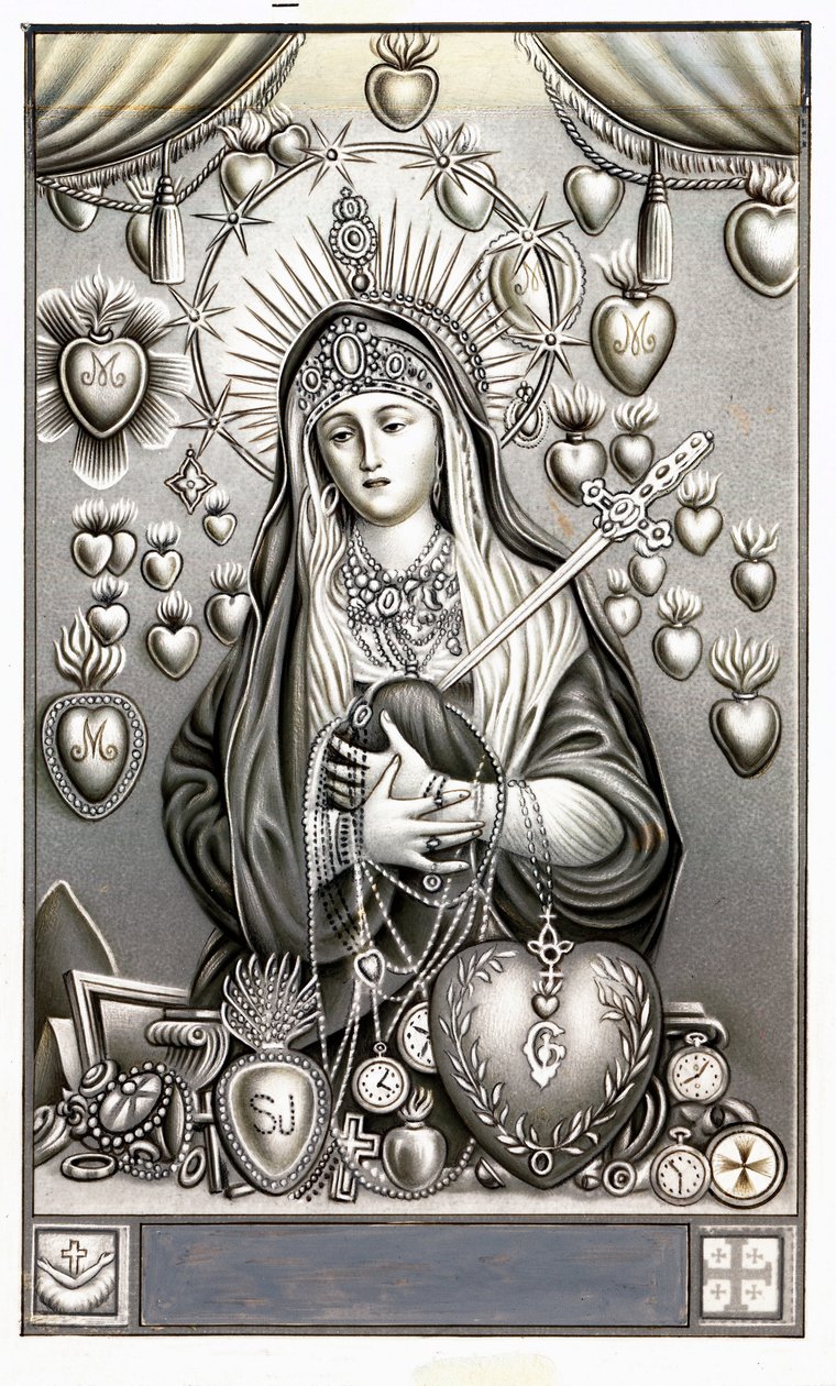 表现痛苦的圣母，mater dolorosa 虔诚的形象。20世纪的首次亮相 私人收藏 作者 匿名匿名