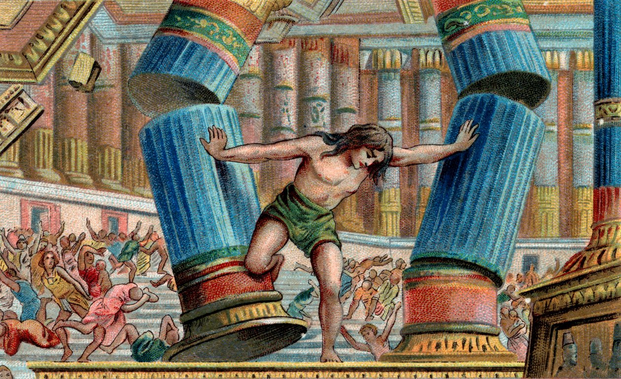 Samson bringing down the Temple of Dagon - Chromolithography - Private collection 作者 匿名匿名