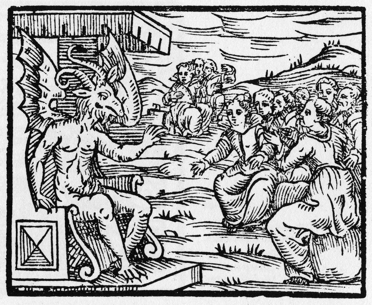 撒旦对巫师的讲话 - "Compendium Maleficarum"，涉及巫师、他们的邪恶和他们的财团，由Francesco Maria Guazzo或Guaccio或Guaccius (15?-16?)1608年私人收藏 作者 匿名匿名