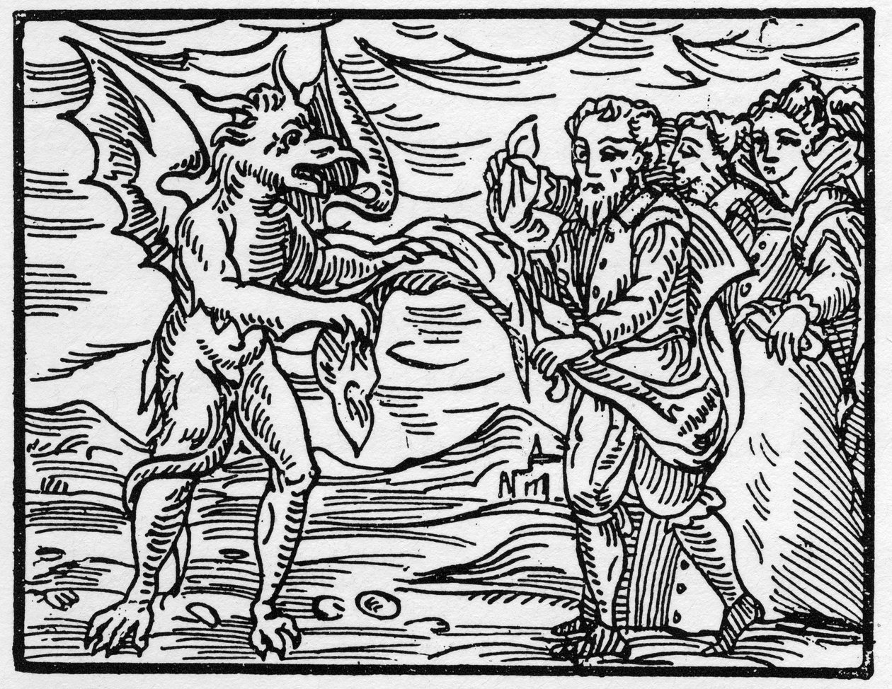 撒旦剥去了巫师的衣服--"Compendium Maleficarum"，关于巫师、他们的邪恶和他们的财团的交易，由Francesco Maria Guazzo或Guaccio或Guaccius (15?-16?)1608年私人收藏 作者 匿名匿名