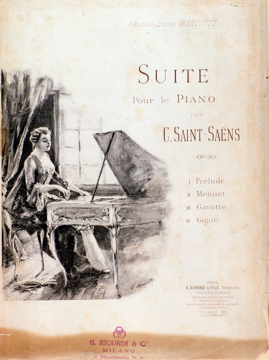 Sheet music of Suite for piano (Opus 90) by Camille Saint-Saens 作者 匿名匿名