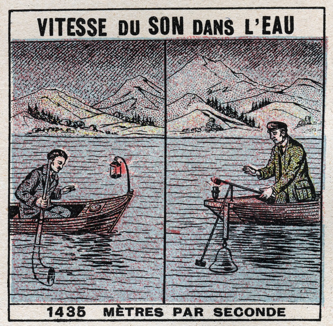 声能：水中的声速。1826-1827年，让-丹尼尔（Jean-Daniel）-科拉东（1802-1893）和查尔斯-弗朗索瓦-斯特姆（1803-1855）在日内瓦湖（莱芒湖）的经验。两艘船相隔14公里停泊，其中一艘船支撑着一个钟，一个锤子h 作者 匿名匿名