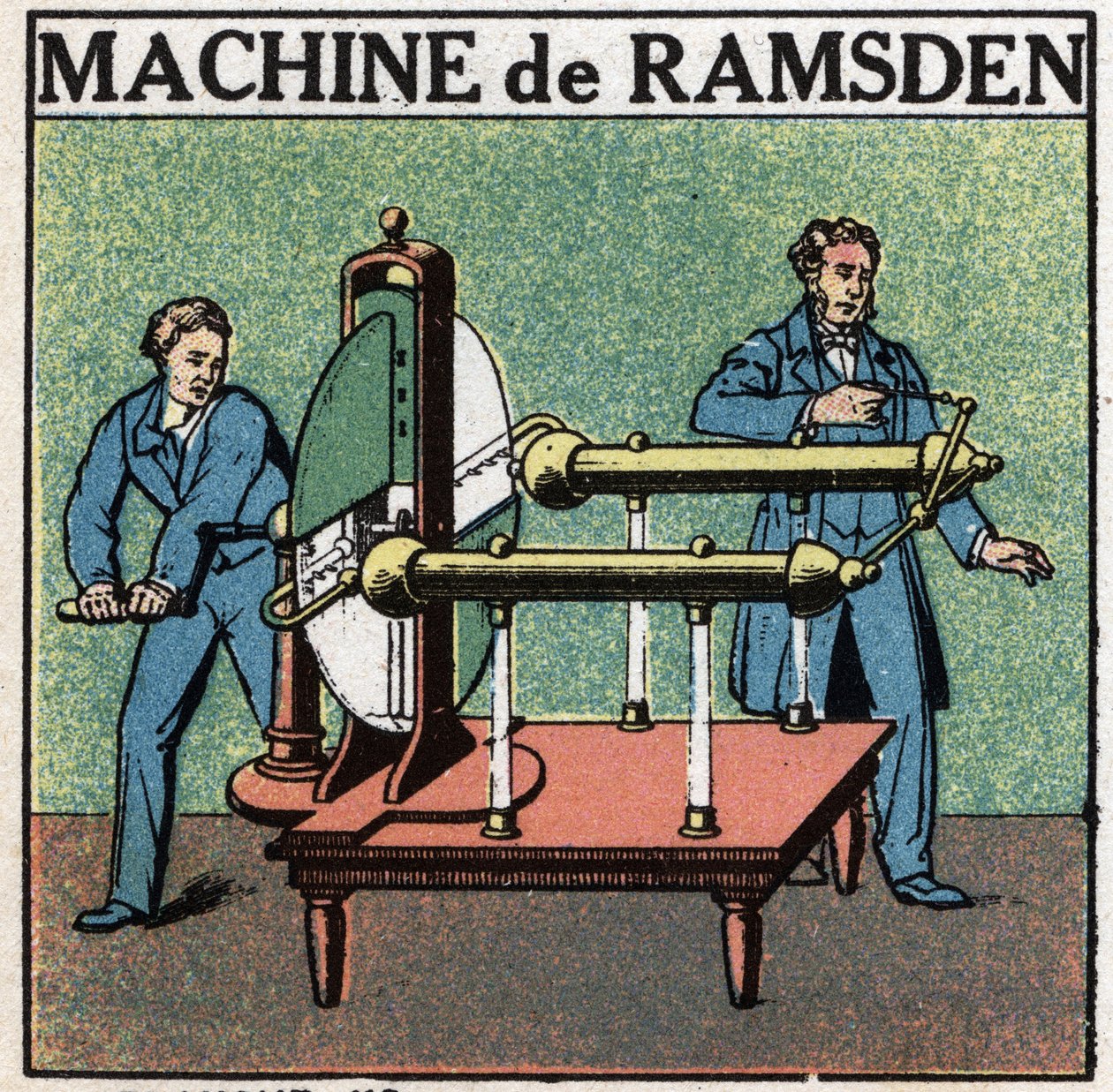 静态机器：机器一加。Jesse Ramsden（1735 -1800）于1768年发明的机器。1925年的匿名插图。私人收藏。 作者 匿名匿名