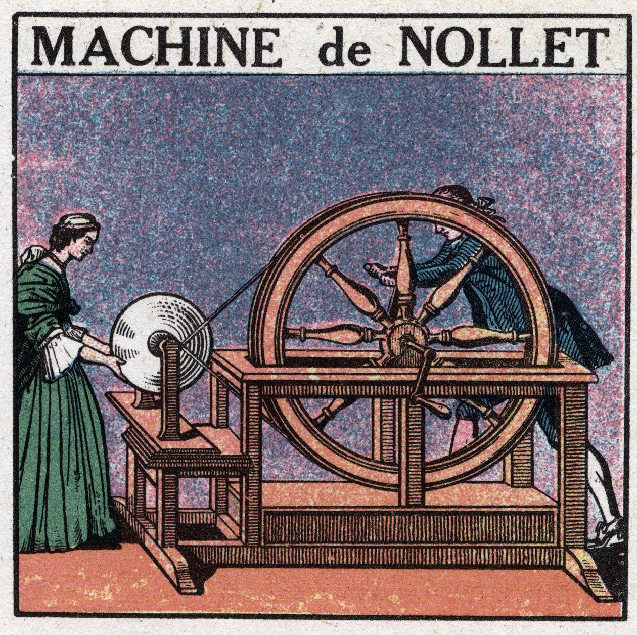 Static machines: the machine of the abbe Jean Antoine Nollet (Jean-Antoine) (1700-1770) invented in 1740. Anonymous illustration from 1925. Private collection. 作者 匿名匿名
