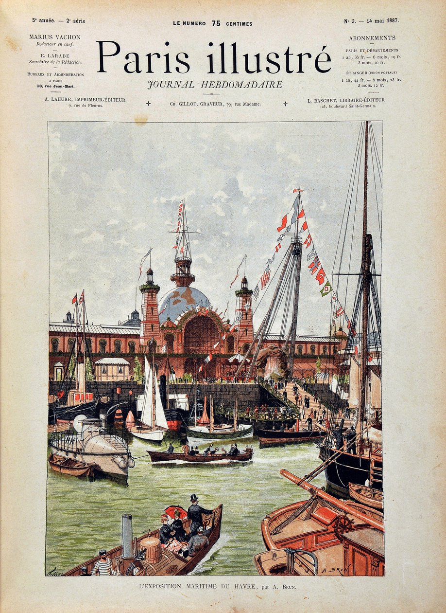 1887年哈维尔的国际海事展览。1887年在《巴黎画报周刊》上的版画。 作者 匿名匿名