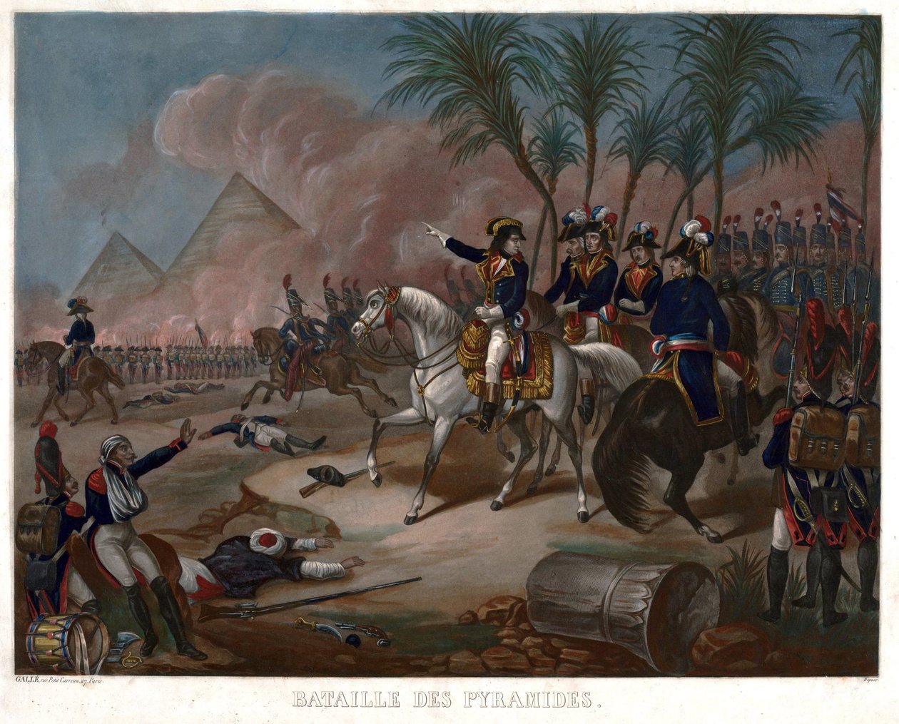 The Battle of the Pyramids (3 thermidor An VI, 21 juillet 1798) - Anonymous - 1800 - Mezzotint - 59,8x84,7 - Private Collection 作者 匿名匿名