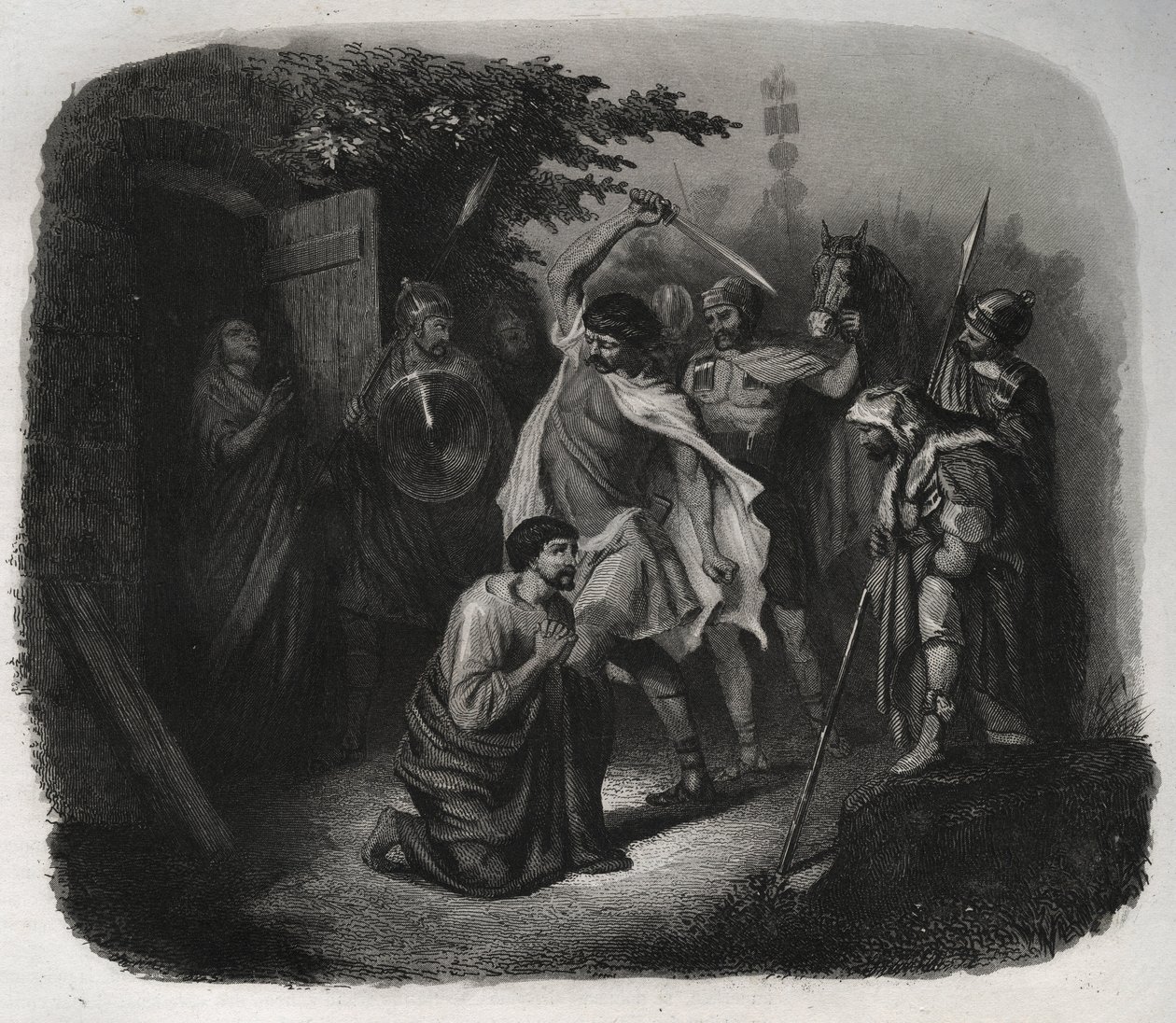The Decollation of Saint Julian (Martyrdom). Engraving from 1846 in “” Lives of the saints””. Private collection. 作者 匿名匿名