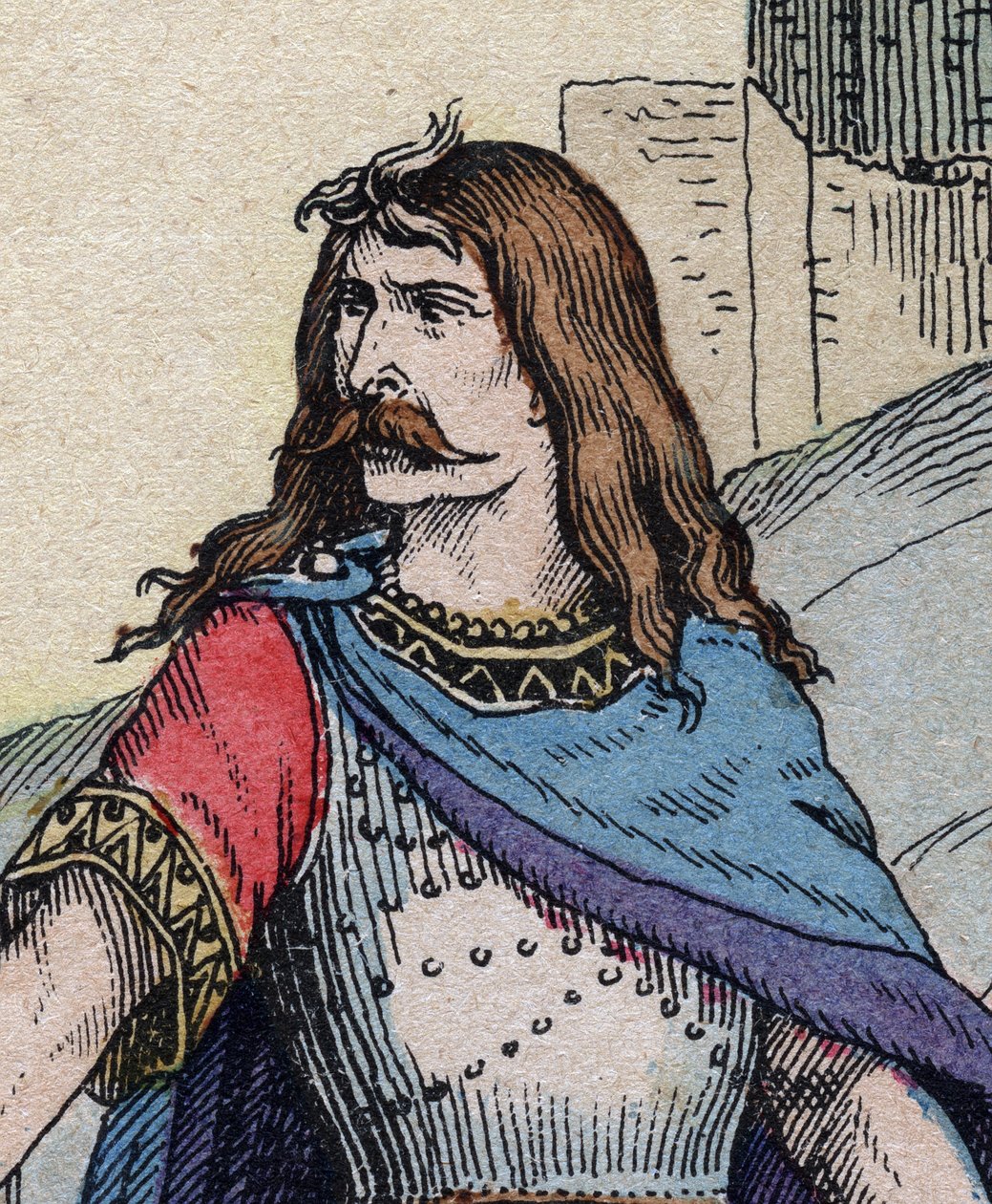 高卢人首领Vercingetorix（公元前72-46年）--雕刻品 作者 匿名匿名
