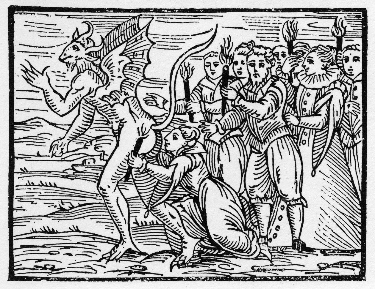 安息日仪式亲吻魔鬼的臀部--"Compendium Maleficarum"，涉及女巫、她们的不幸和她们的财团Francesco Maria Guazzo或Guaccio或Guaccius(15?-16?)1608私人收藏 作者 匿名匿名