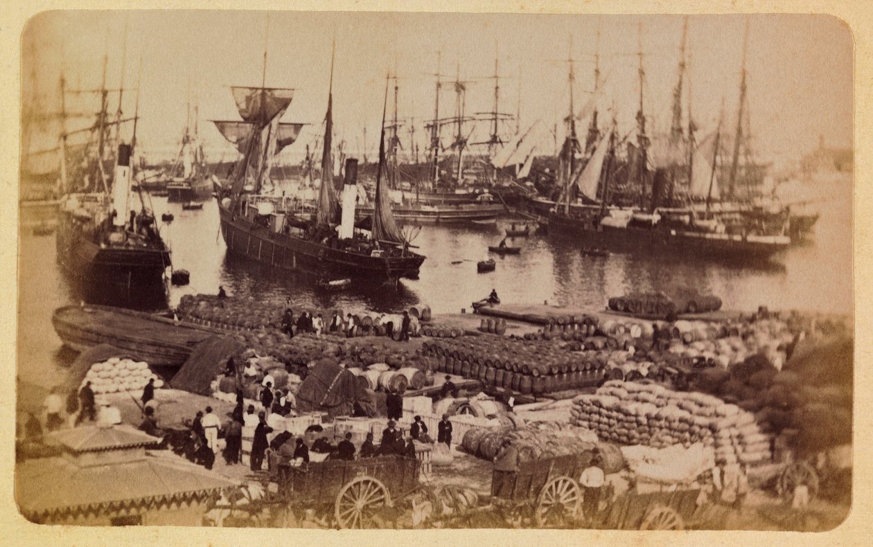 1885-1890年左右的马赛市及其周边地区。Joliette湾，猫咪上的货物寄宿，私人收藏 作者 匿名匿名