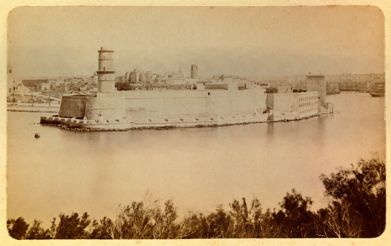1885 年至 1890 年左右的马赛市及其周边地区：圣让堡，从法罗拍摄的景色，私人收藏 作者 匿名匿名