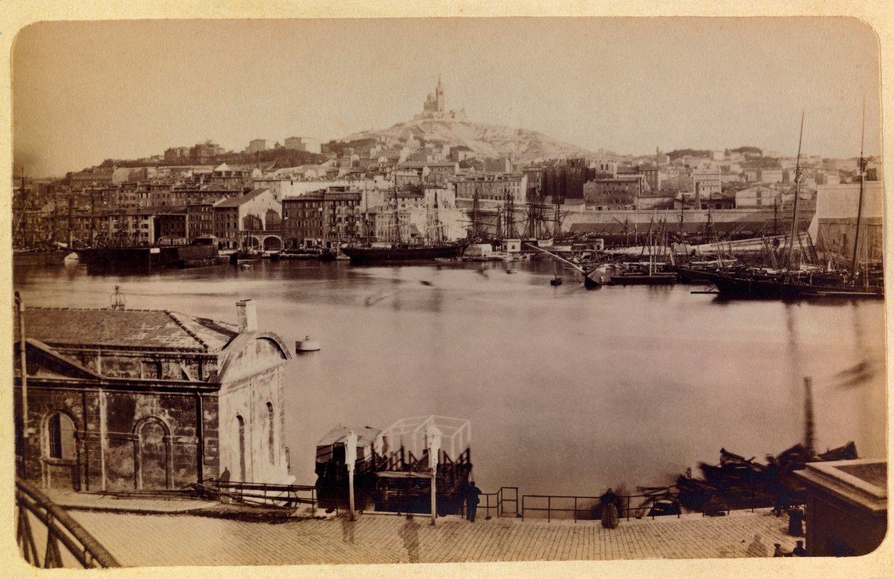 1885-1890年左右的马赛市及其周边地区。老港和拉加德圣母院，私人收藏 作者 匿名匿名