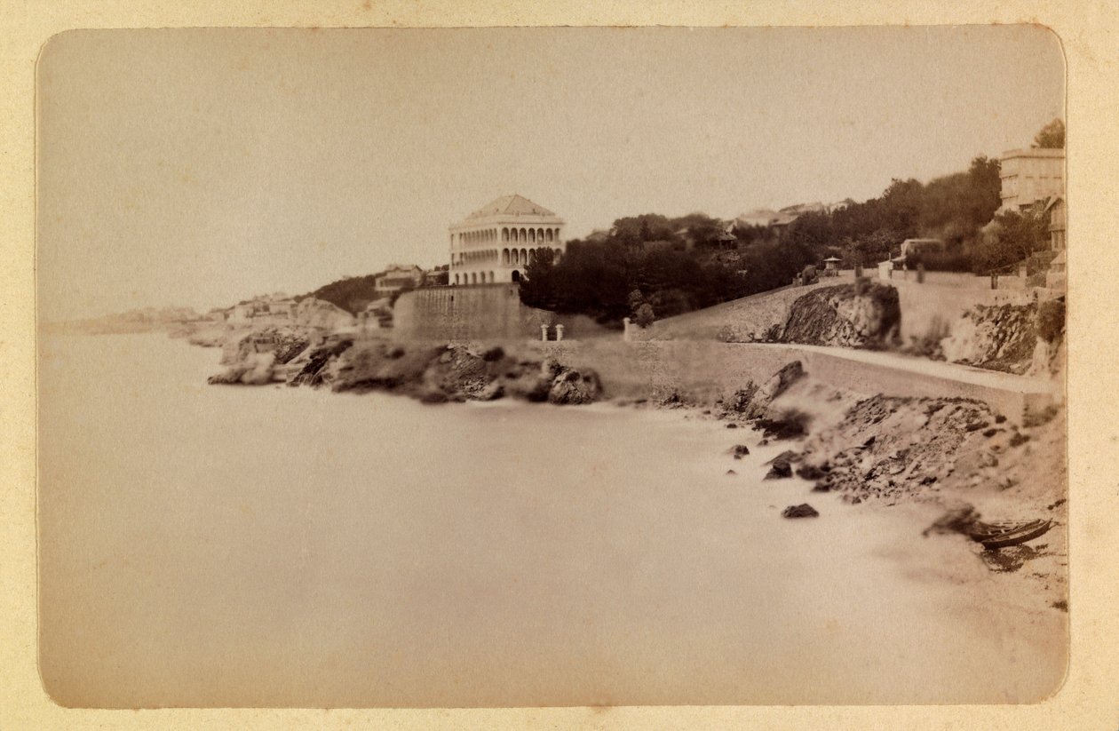 马赛市及其周边地区，大约在1885-1890年。La route de la Corniche, 私人收藏 作者 匿名匿名