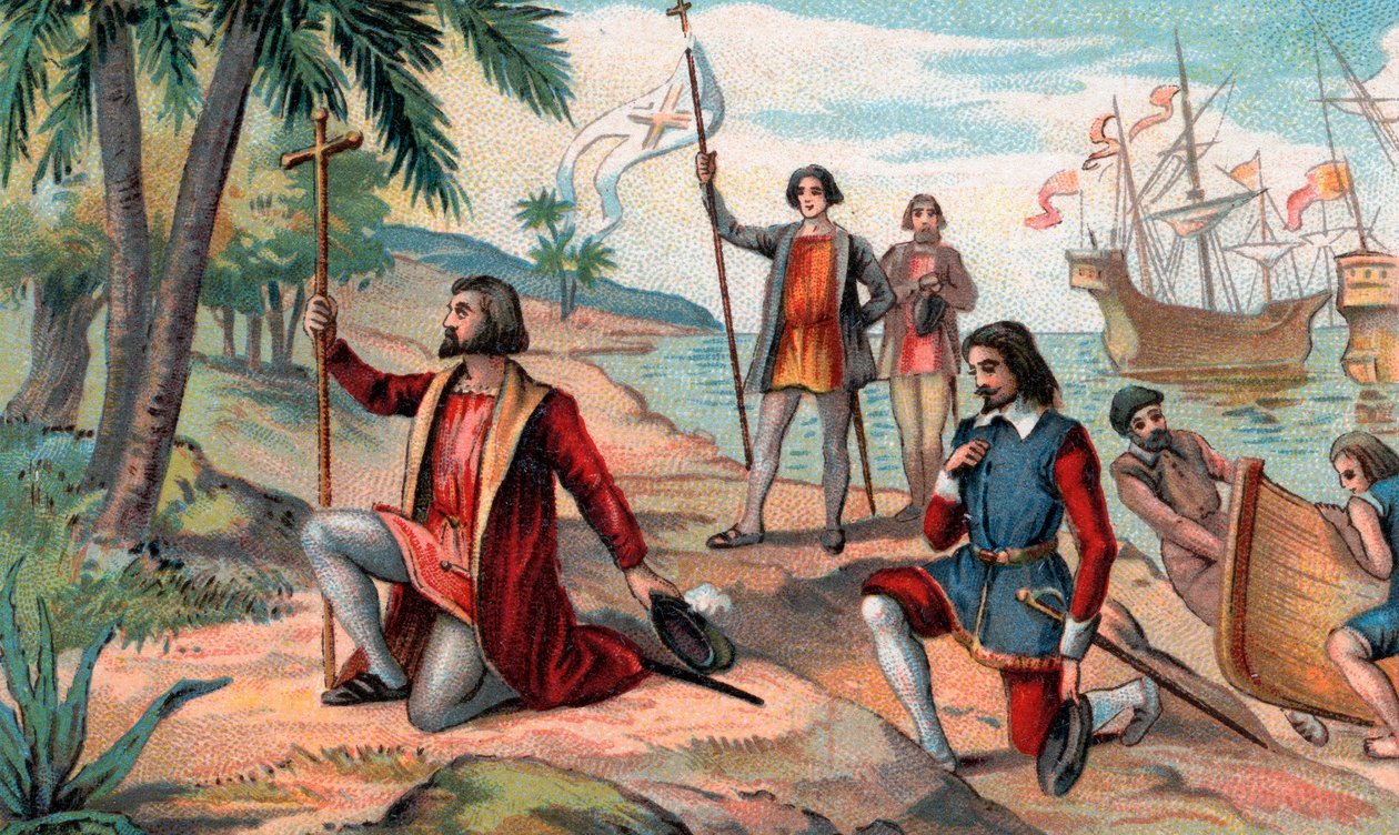克里斯托弗·哥伦布 (Christopher Columbus, Cristoforo Colombo, Cristobal Colon) (1451-1506) 在新大陆的登陆 作者 匿名匿名