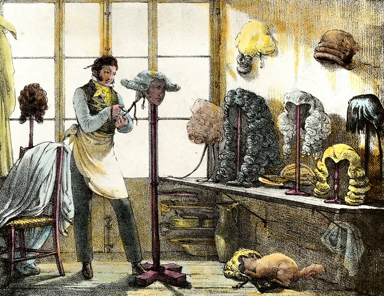 The wig styling a wig of a catogan, men