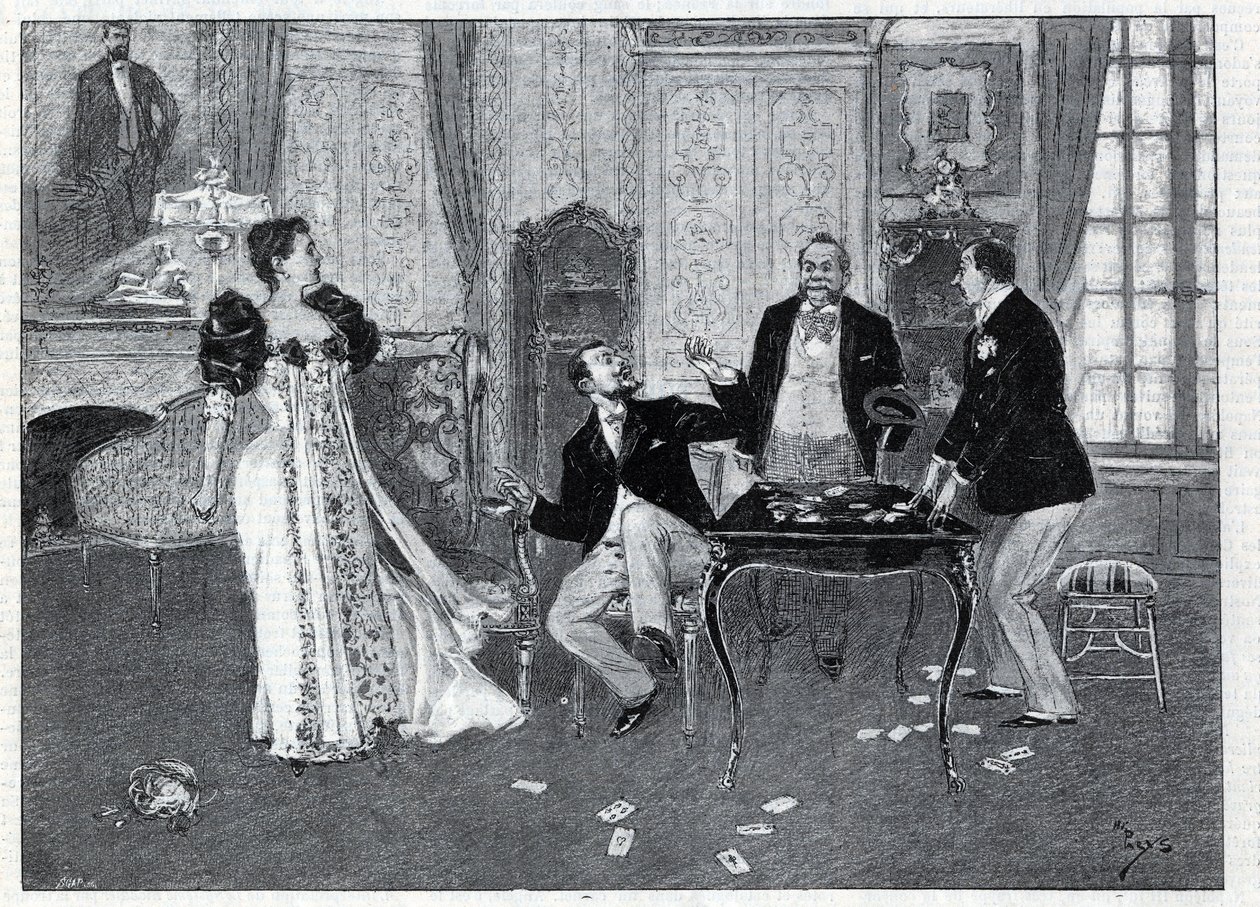 Theatrical representation: “” The Systeme Ribadier””, vaudeville by Georges Feydeau (1862-1921) and Maurice Hennequin (1863-1926) at the Theatre du Palais-Royal in Paris. Engraving in “Le monde illustree”” of 1892. Private collection. 作者 匿名匿名
