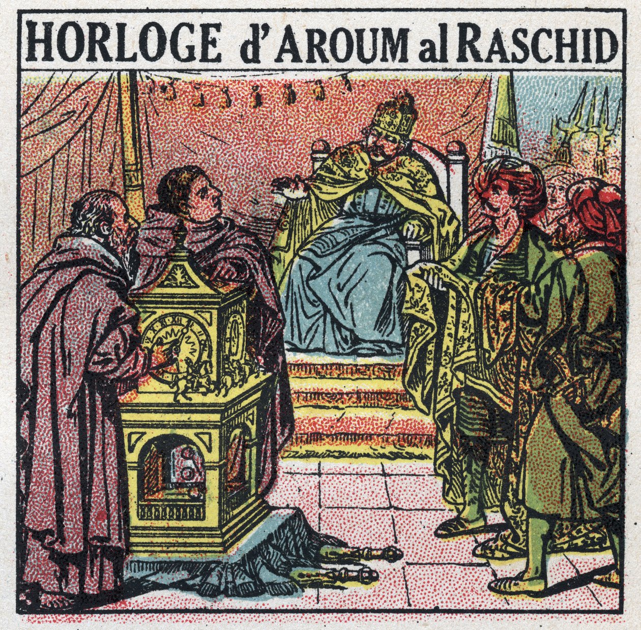 时间：哈伦-拉希德（Harun al-Rashid或al-Rashid（al-Rashid）或ar Rachid（ar-Rashid）或el Rashid（el-Rashid）或el Raschid（el-Raschid）或al Raschid（al-Raschid），阿巴斯王朝的哈里发（763或766-809）。1925年的匿名插图。私人收藏 作者 匿名匿名