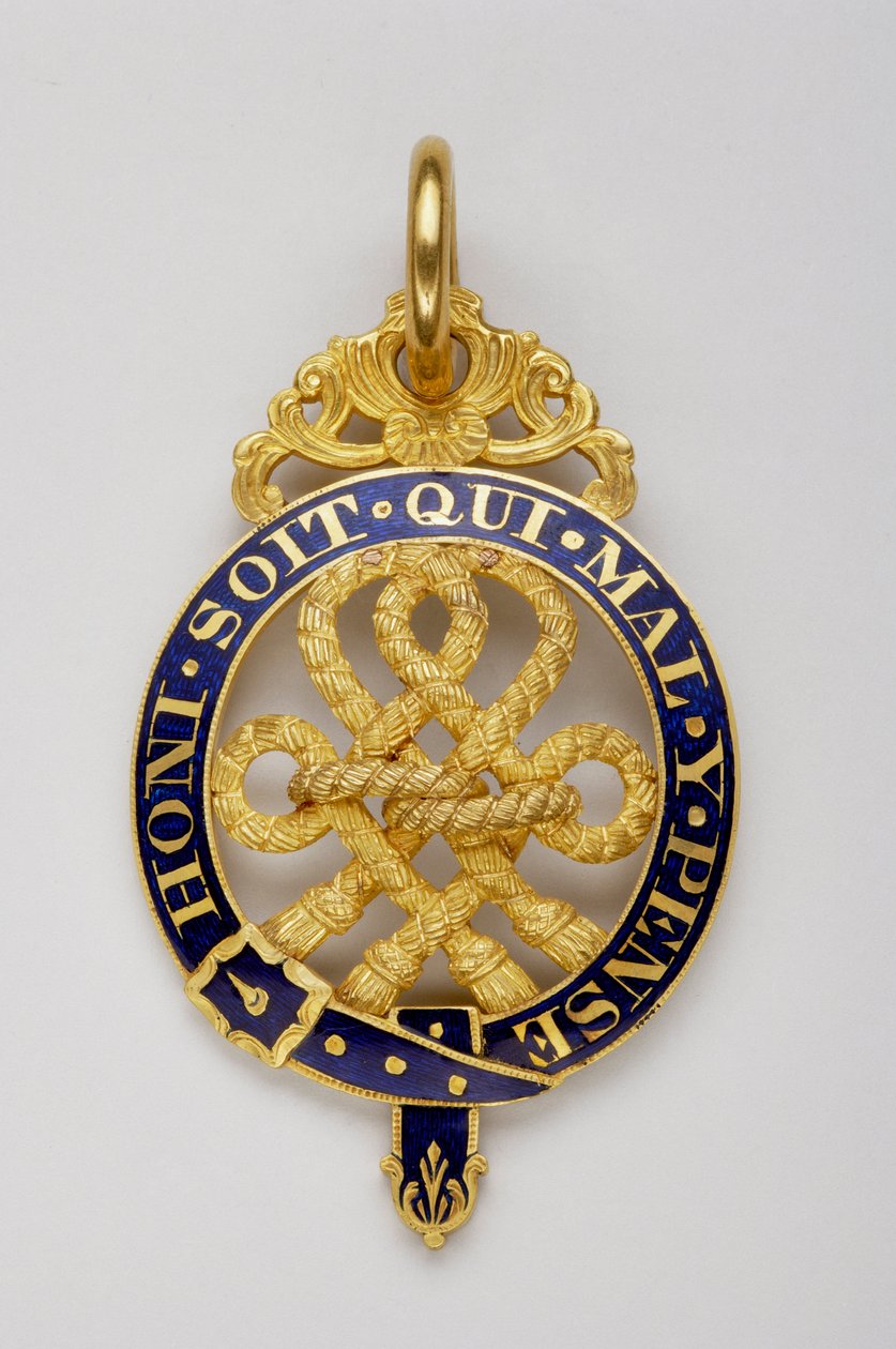 United Kingdom - Order of the Garter: insignia of gentleman-bailiff of the black stick - The pattern of the badge, one of the “love lakes” of the necklace surrounded by a garter, was adopted in 1566 - Motto “” Honi est qui mal think about it”” - Model in u 作者 匿名匿名