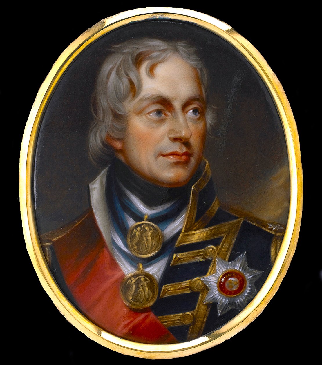 海军中将霍雷肖-纳尔逊（amiral Nelson）（1758-1805 年） - 瓷器上的佚名水粉画 作者 匿名匿名