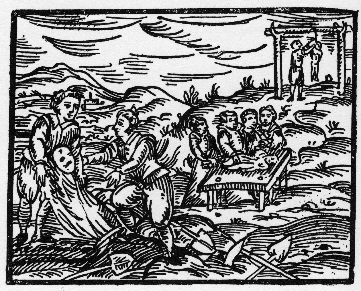 女巫在公墓中威慑死者--"Compendium Maleficarum"，关于女巫、她们的邪恶和她们的财团的交易，由Francesco Maria Guazzo或Guaccio或Guaccius(15?-16?)1608私人收藏 作者 匿名匿名