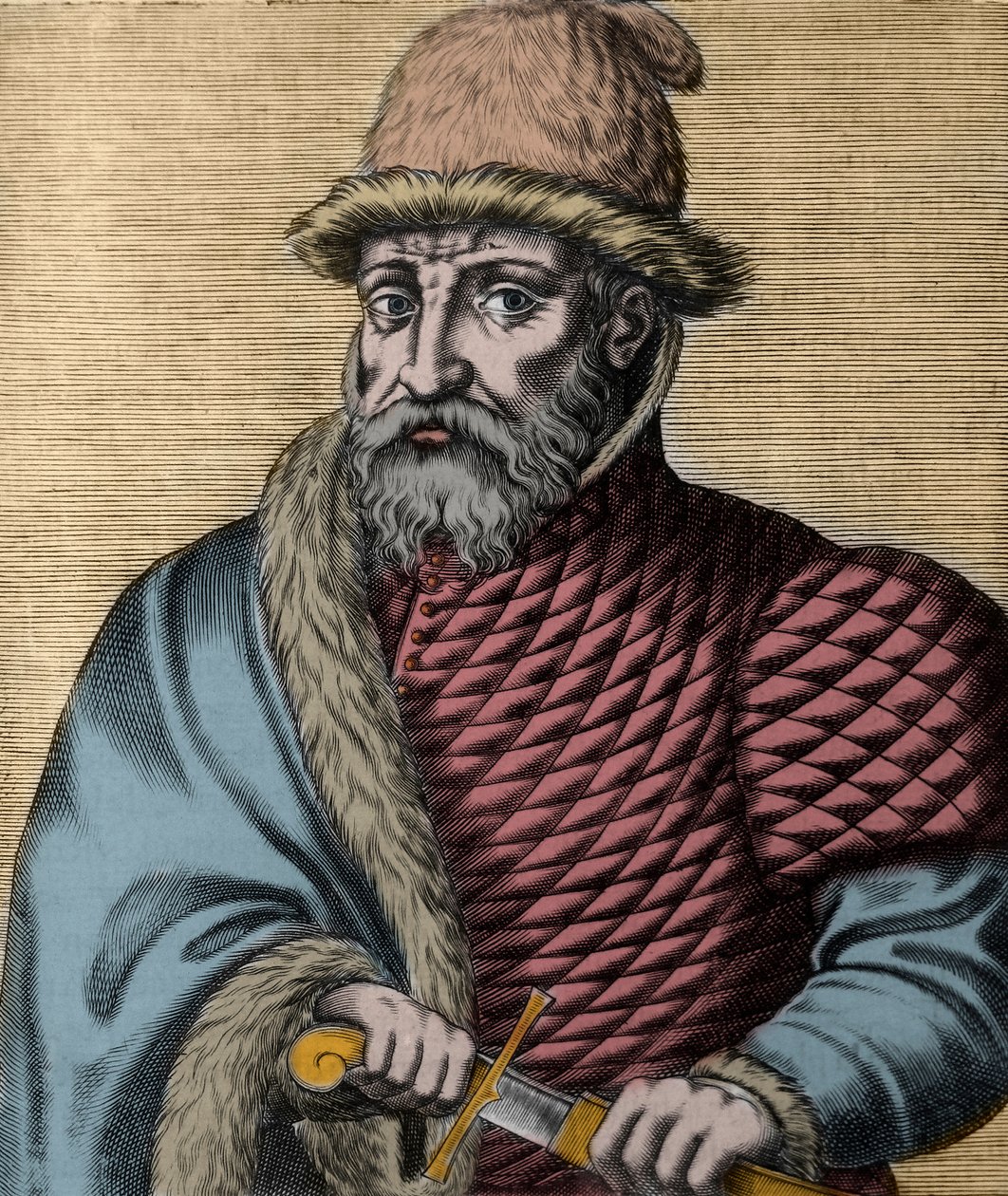 帖木儿（Tamerlane）（Taimur，Timur Lenk，Timur i Lneg，Tamburlaine或Taimur-e-Langfrom）（1336-1405）的画像，来自巴黎Thevet的 "Histoire de l