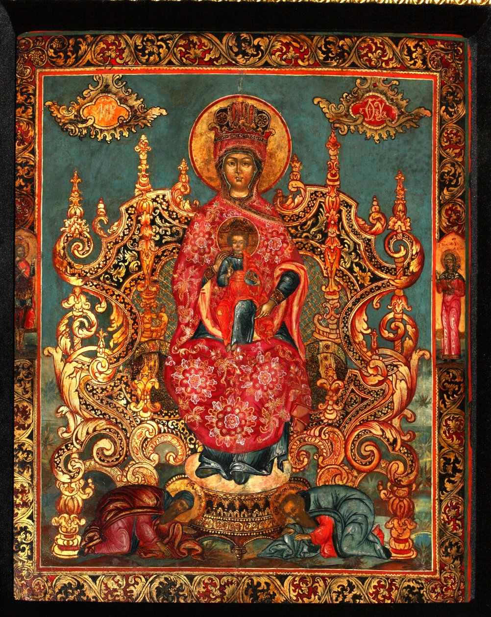 Pecherskaya神的母亲，十八世纪 作者 匿名俄罗斯圣像画家