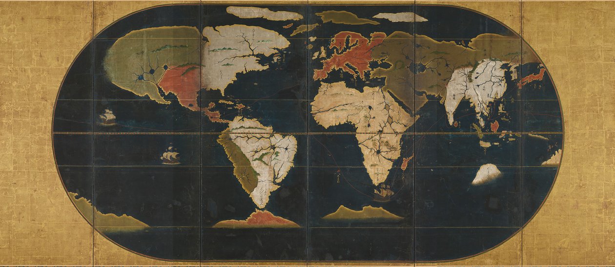世界地图，16世纪。 作者 匿名大师。