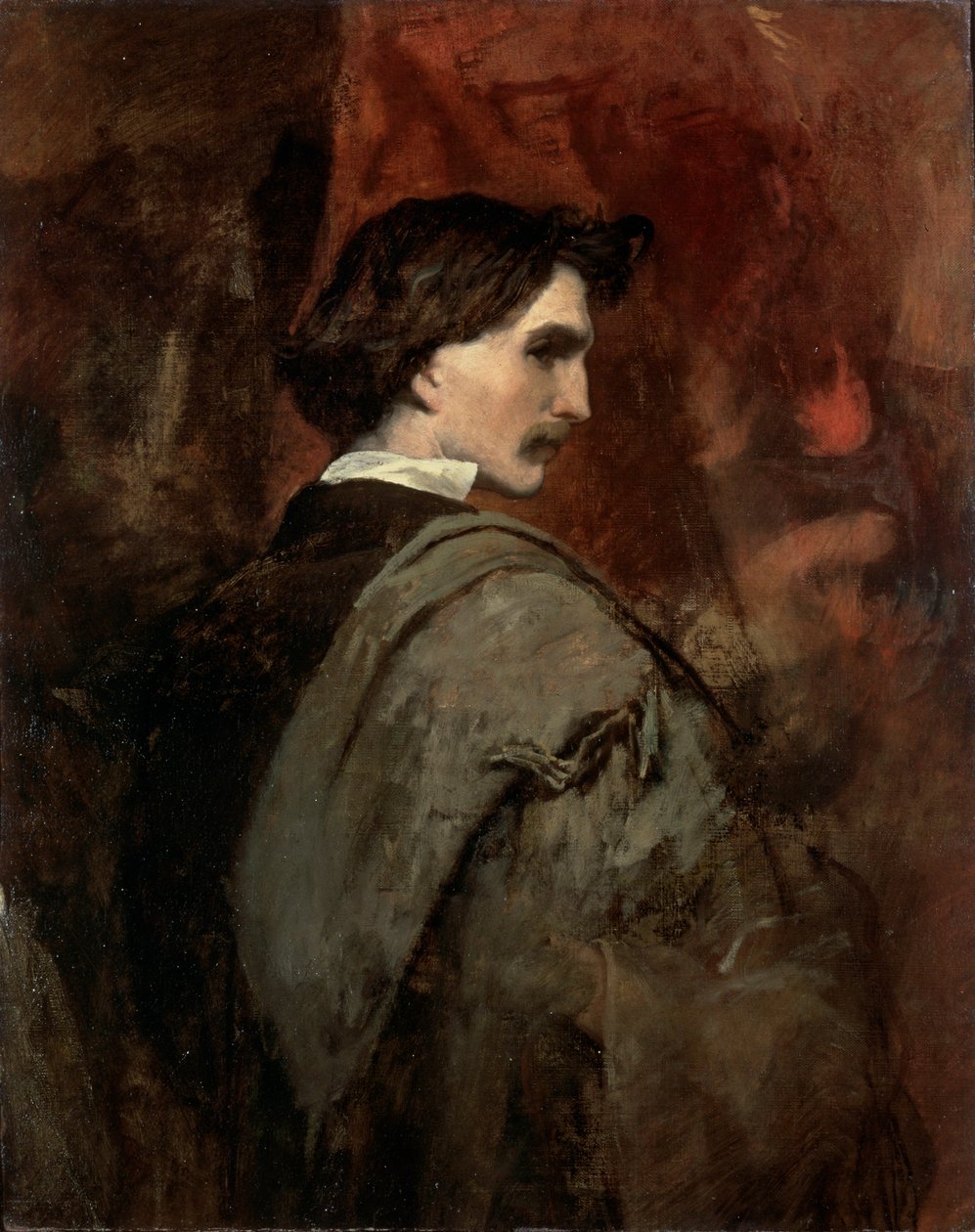 自画像，c1854-c1858 作者 安塞尔姆·弗里德里希·费尔巴哈