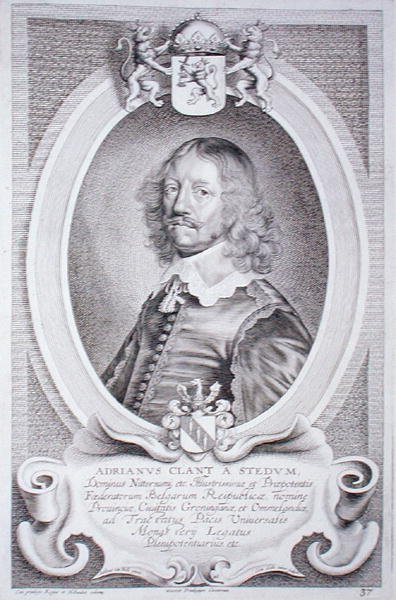 Adriaen Klant van Stedum (1599-1665)，摘自 "Portraits des Hommes Illustres"，由Cornelis Galle刻制，1706年出版（雕刻）。 作者 Anselmus van（之后）Hulle