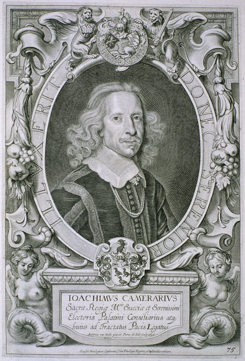 Joachim Camerarius，来自“杰出人物肖像”，由Petrus de Iode雕刻，1706年出版 作者 安塞尔姆斯·范·赫勒