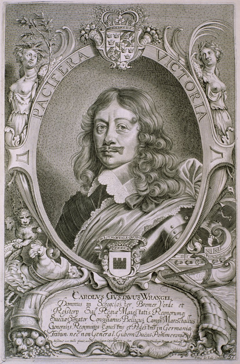 Karl Gustav Wrangel（1603-73）来自&39;杰出人物肖像&39;，由Petrus de Iode雕刻，1706年出版 作者 安塞尔姆斯·范·赫勒
