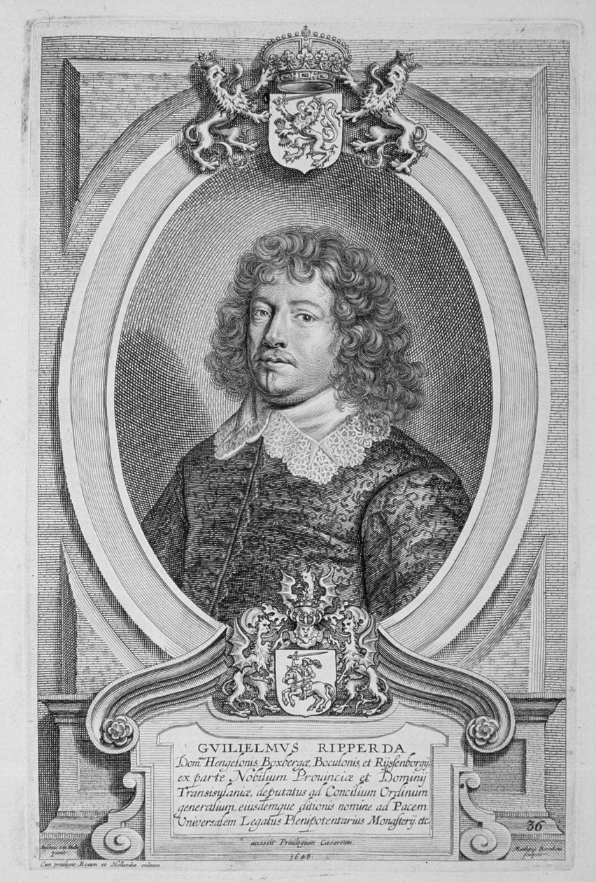 Willem Ripperda（1600-69）来自“杰出人物肖像”，1706年出版 作者 安塞尔姆斯·范·赫勒