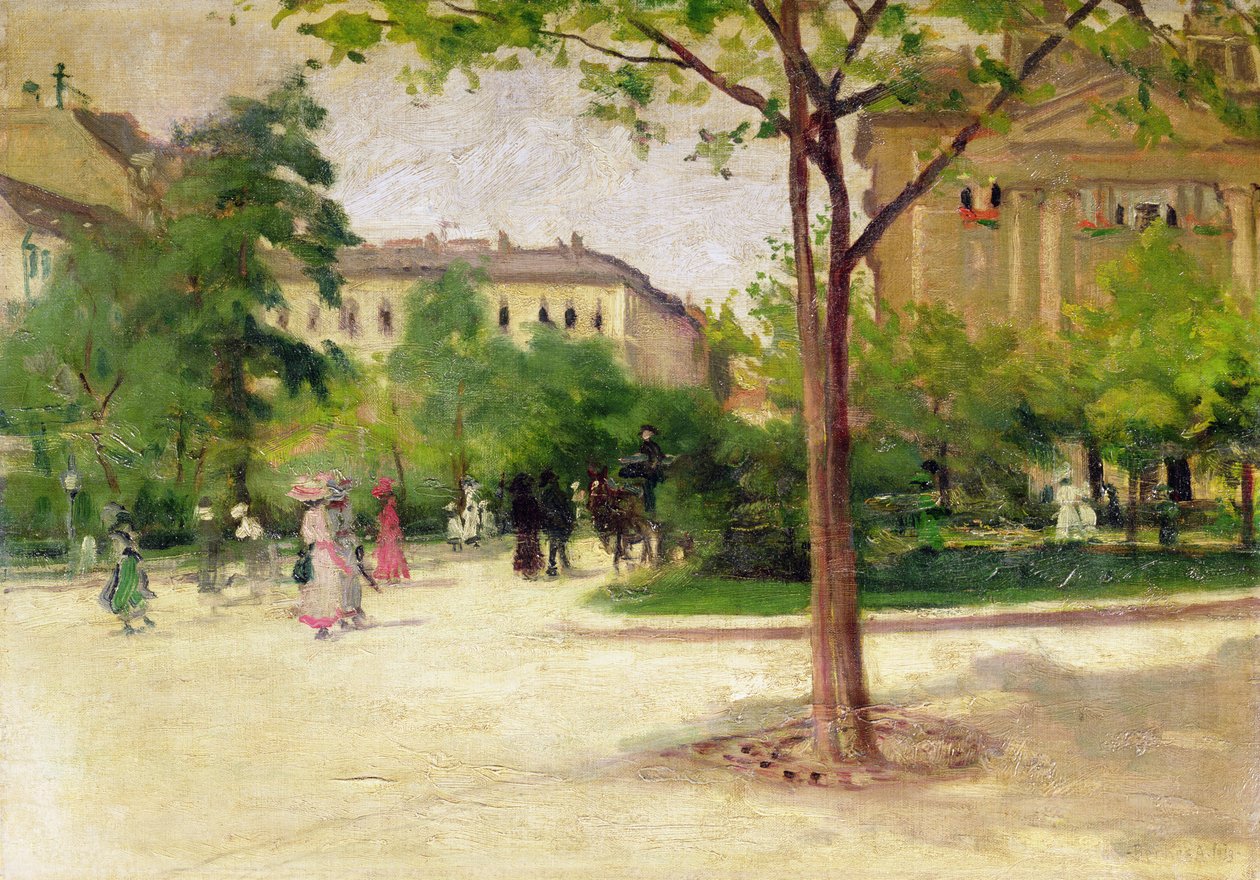 布达佩斯街景，1913年 作者 安塔尔·伯克斯
