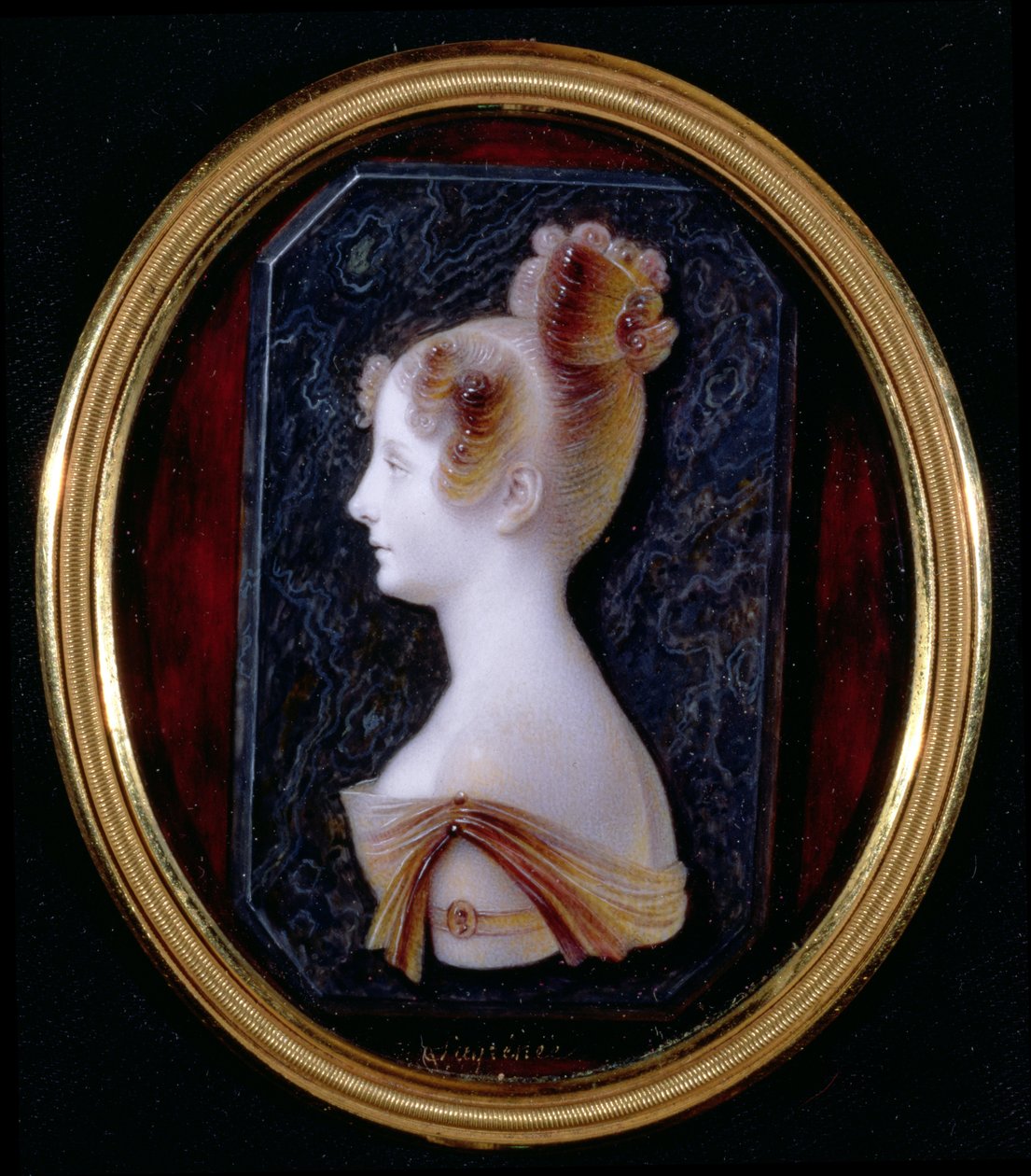 Elena Pavlovna公主的肖像，1820年（珐琅上的水粉和水粉） 作者 安东尼·弗朗索瓦·拉格里妮