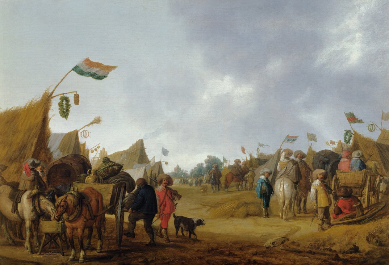 军事营地，1634年 作者 安东尼奥·帕拉梅德斯（Anthonie Palamedesz）