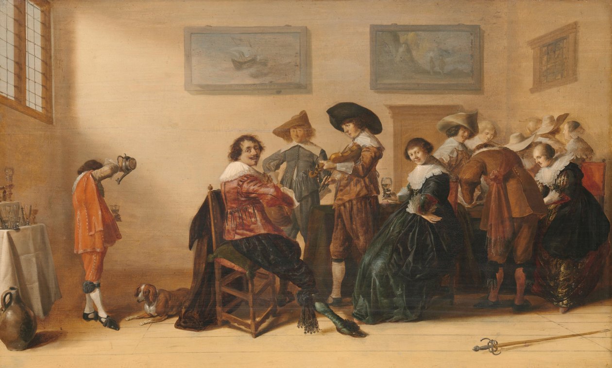 在一个房间里快乐的公司，1633年 作者 安东尼奥·帕拉梅德斯（Anthonie Palamedesz）