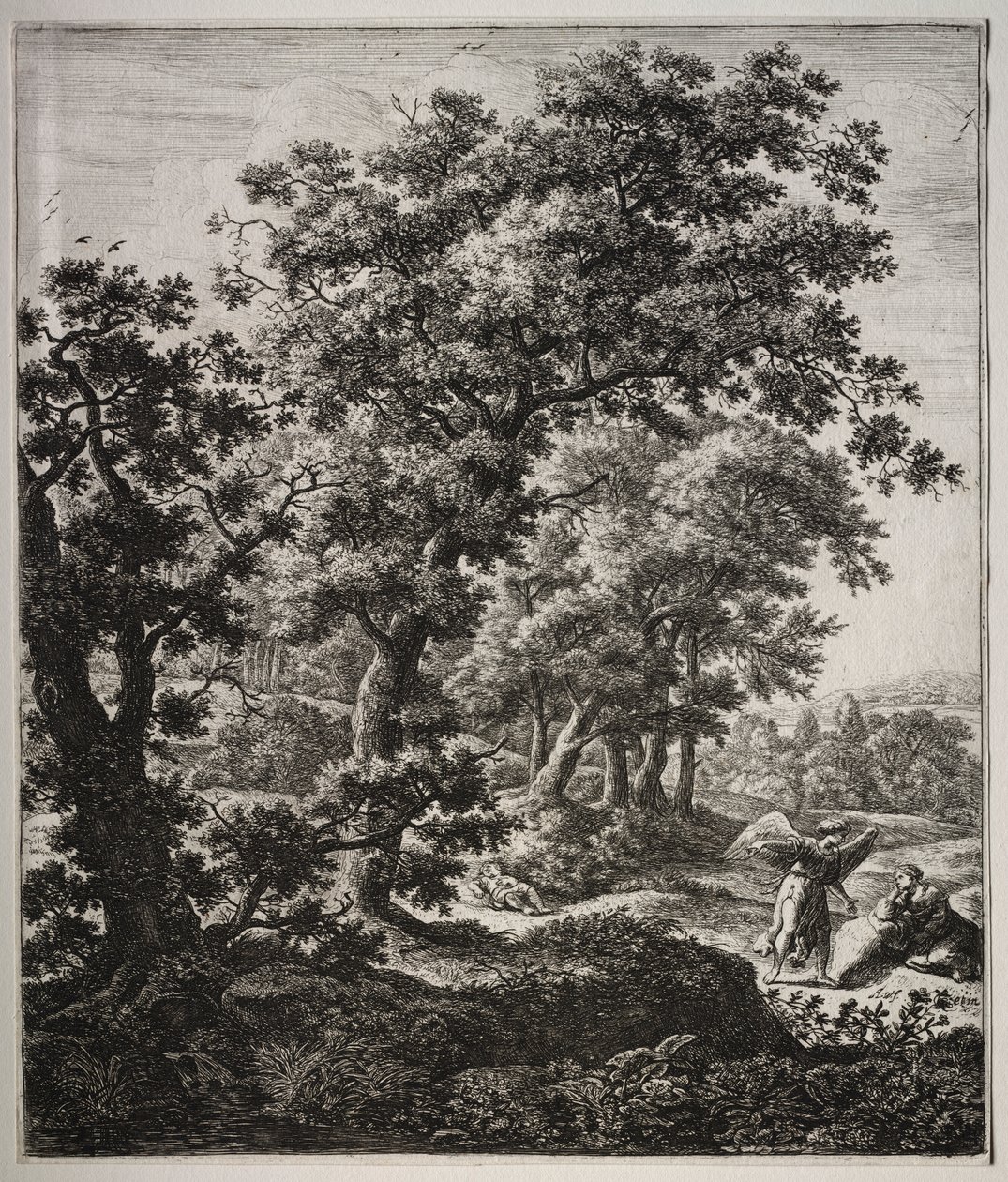六幅大型直立式风景画，描绘了《旧约》中的场景：天使安慰夏甲 作者 安东尼滑铁卢