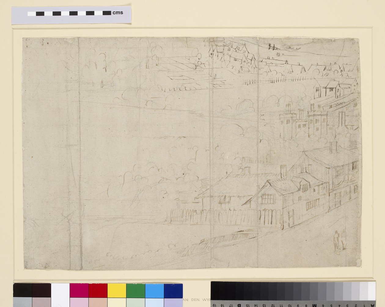 Bankside，来自&39;The London of London&39;，c.1544（钢笔墨水和铅笔在纸上） 作者 安东尼·范·登·温加德