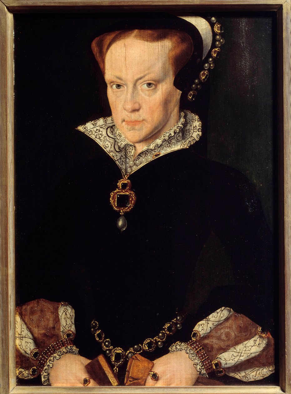 玛丽·都铎 (1516-1558) 的肖像 英国女王 安东尼奥·莫罗 (1517-1575) 绘画 16 世纪 0,32x0,23 m 作者 在安东尼·莫尔·范·达肖斯特之后